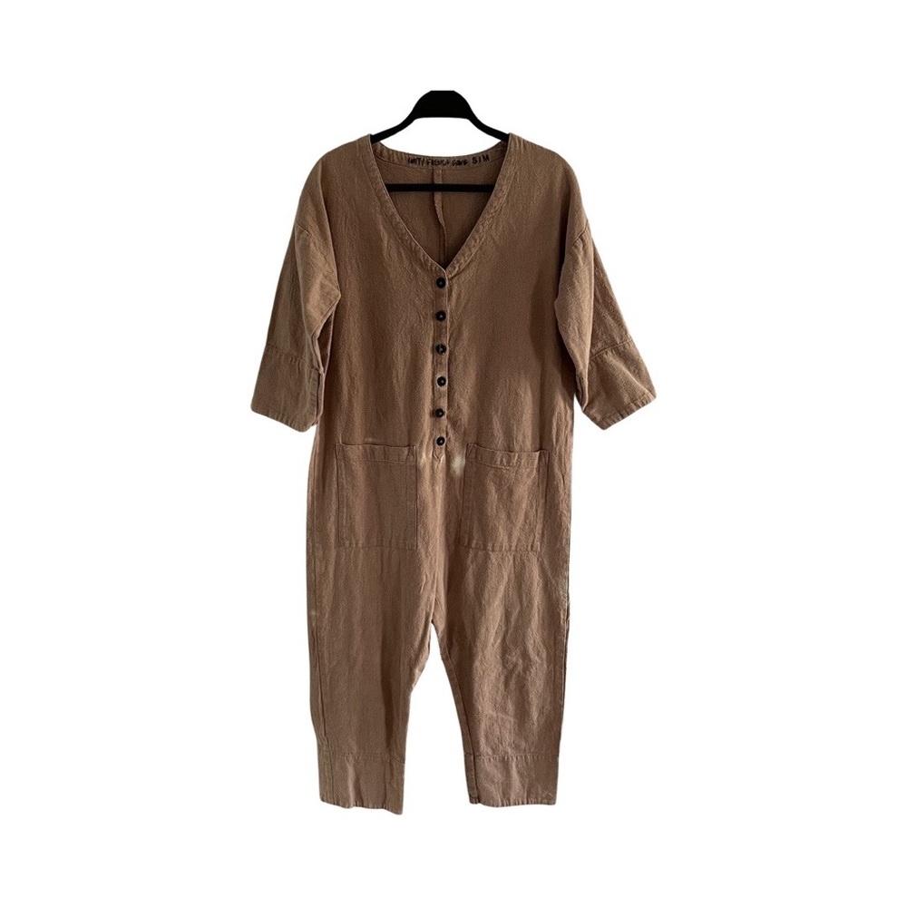 Happy French Gang brown canvas romper size medium